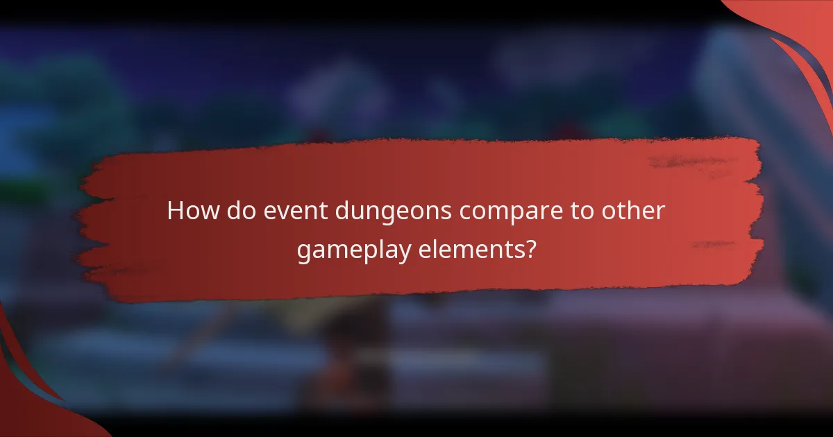 How do event dungeons compare to other gameplay elements?