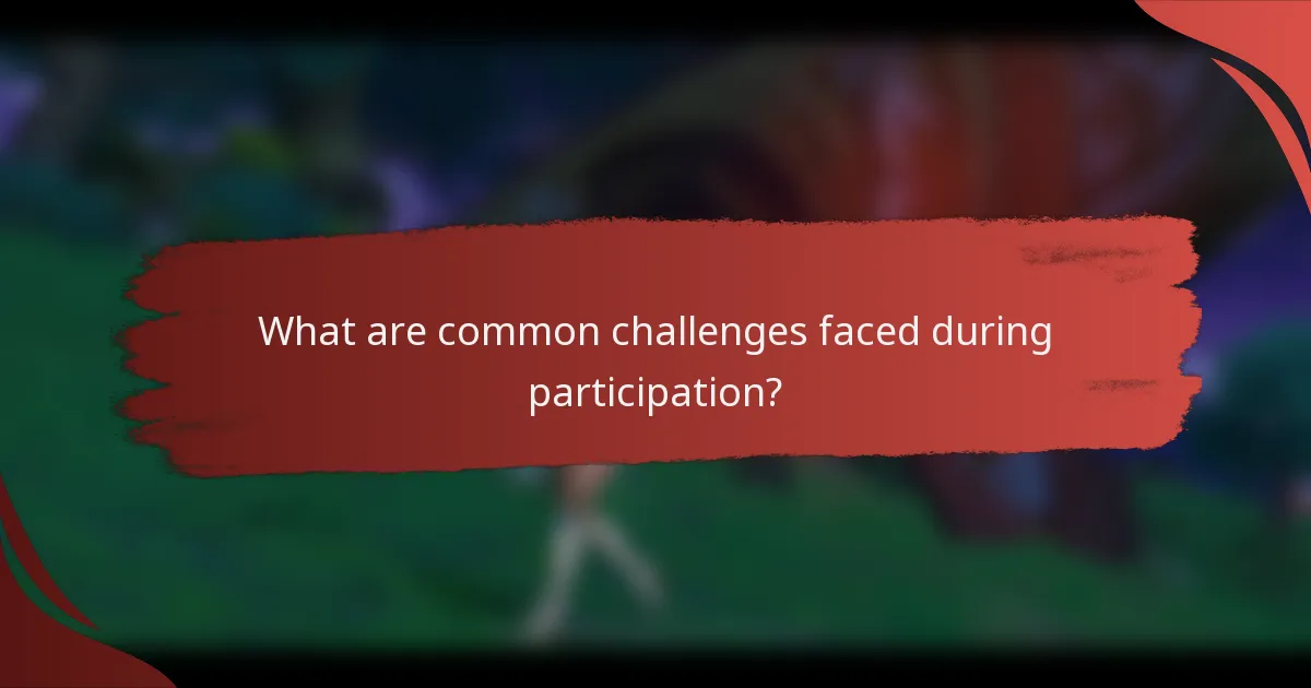 What are common challenges faced during participation?