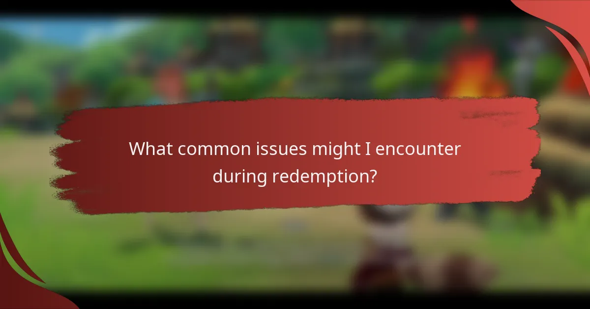 What common issues might I encounter during redemption?